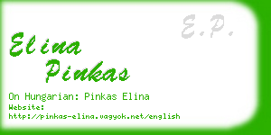 elina pinkas business card
